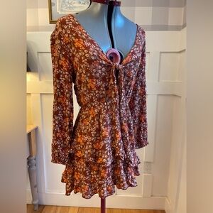 Floral Long Sleeve Dress Size Large